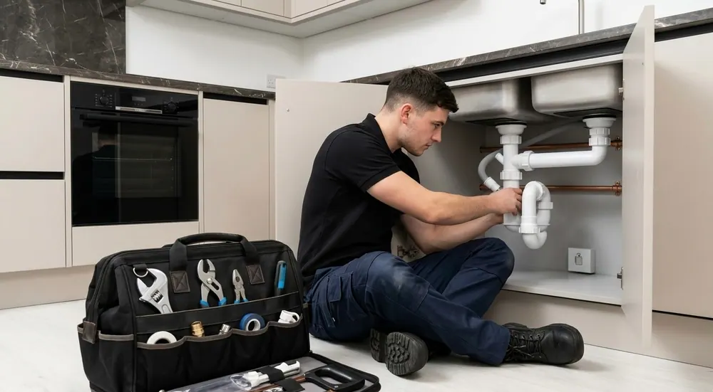 Kitchen plumbing work in Wolverton